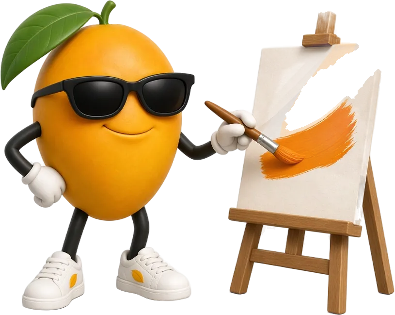 The OOPS Mango mascot painting